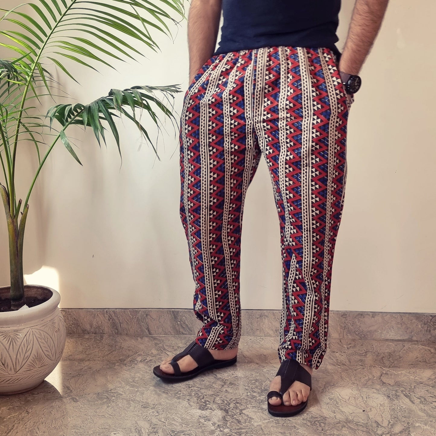 Buy Bagru Block Printed Cotton Men’s Pyjama Online l iTokri.com