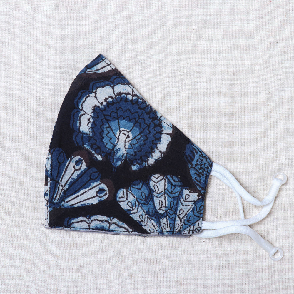  Bagru Block Print Cotton 3 Layer Snug Fit Face Cover 