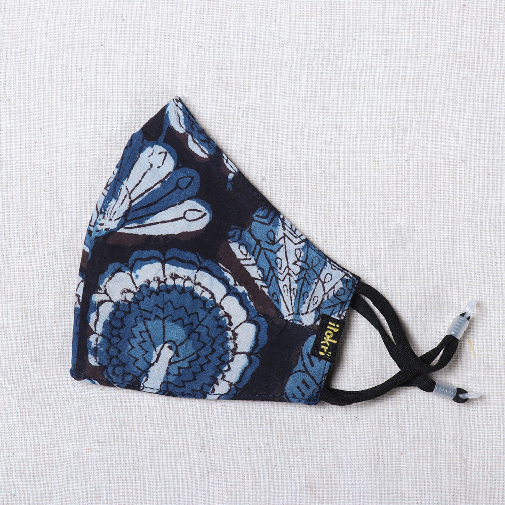  Bagru Block Print Cotton 3 Layer Snug Fit Face Cover 