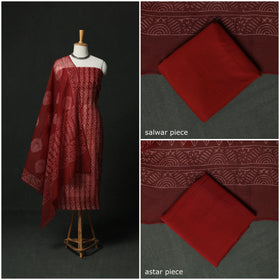 Bagru hand block print kota doria cotton natural dyed 3pc