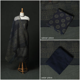 Bagru hand block print kota doria cotton natural dyed 3pc