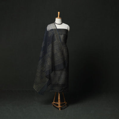 Bagru hand block print kota doria cotton natural dyed 3pc