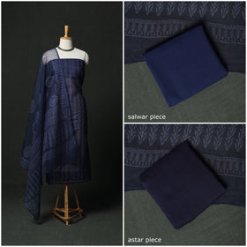 Bagru hand block print kota doria cotton natural dyed 3pc