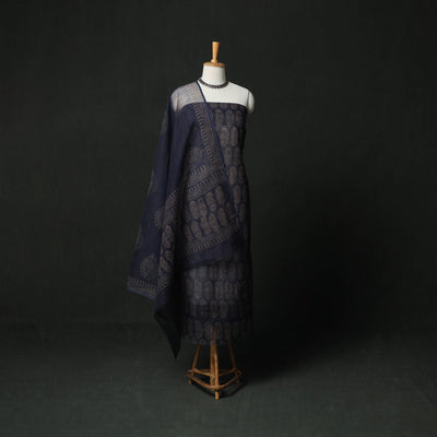 Bagru hand block print kota doria cotton natural dyed 3pc