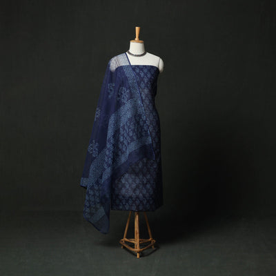 Bagru hand block print kota doria cotton natural dyed 3pc