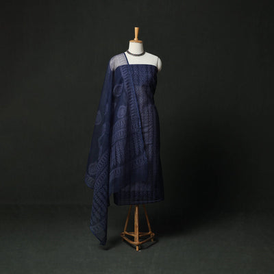 Bagru hand block print kota doria cotton natural dyed 3pc
