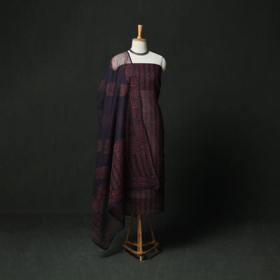 Bagru hand block print kota doria cotton natural dyed 3pc