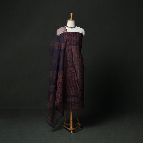 Bagru hand block print kota doria cotton natural dyed 3pc