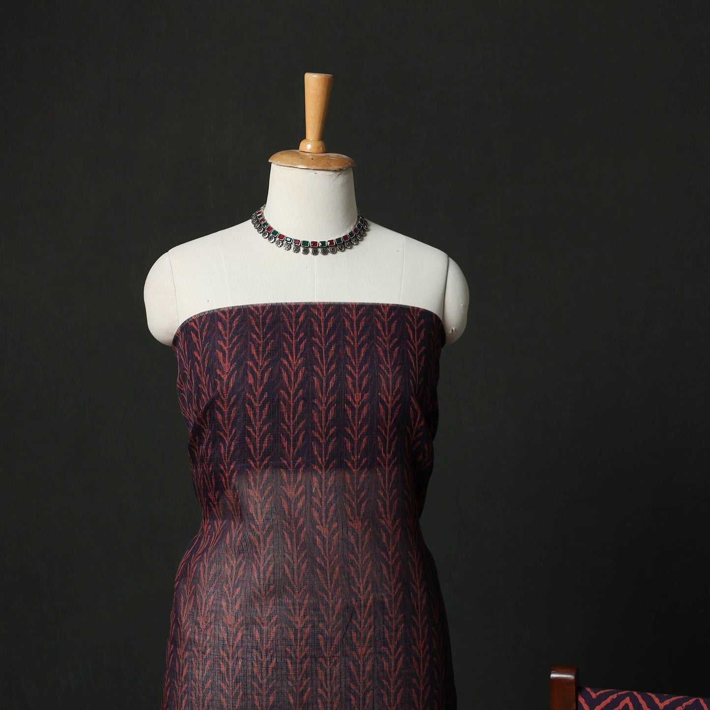 Bagru hand block print kota doria cotton natural dyed 3pc