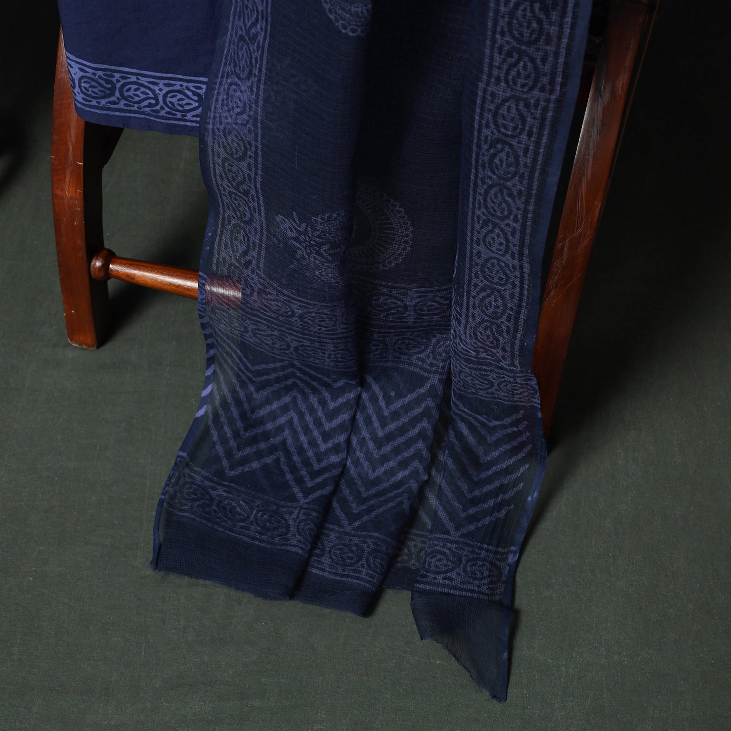 Bagru hand block print kota doria cotton natural dyed 3pc