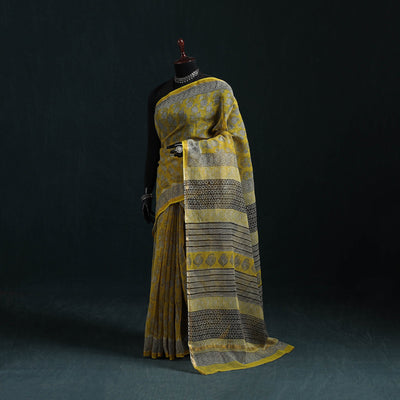 Bagru hand block print kota doria cotton saree 36