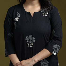 Bagru hand block print syahi begar cotton a-line kurta