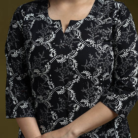 Bagru hand block print syahi begar cotton a-line kurta