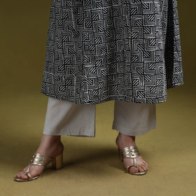 Bagru hand block print syahi begar embroidered cotton