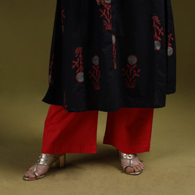 Bagru hand block print syahi begar embroidered cotton