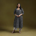 Bagru hand block print syahi begar embroidered cotton