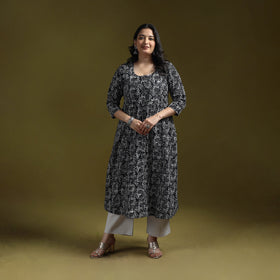 Bagru hand block print syahi begar embroidered cotton