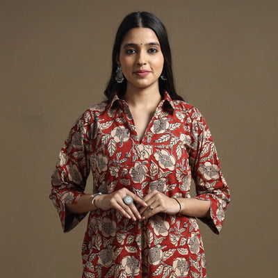 Buy Bagru Hand Block Printed Cotton Straight Kurta Online at iTokri.com
