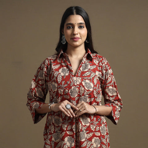 Buy Bagru Hand Block Printed Cotton Straight Kurta Online at iTokri.com