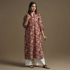 Buy Bagru Hand Block Printed Cotton Straight Kurta Online at iTokri.com