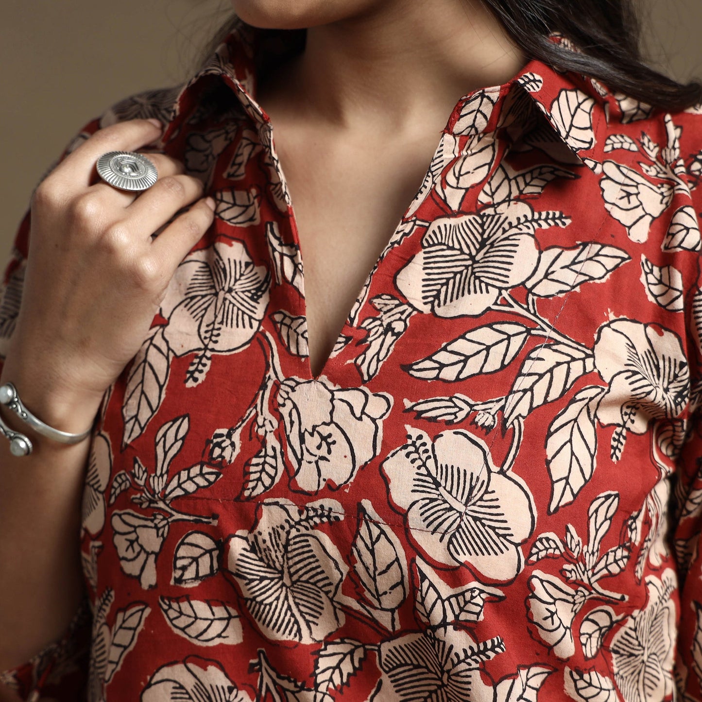 Buy Bagru Hand Block Printed Cotton Straight Kurta Online at iTokri.com