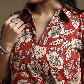 Buy Bagru Hand Block Printed Cotton Straight Kurta Online at iTokri.com