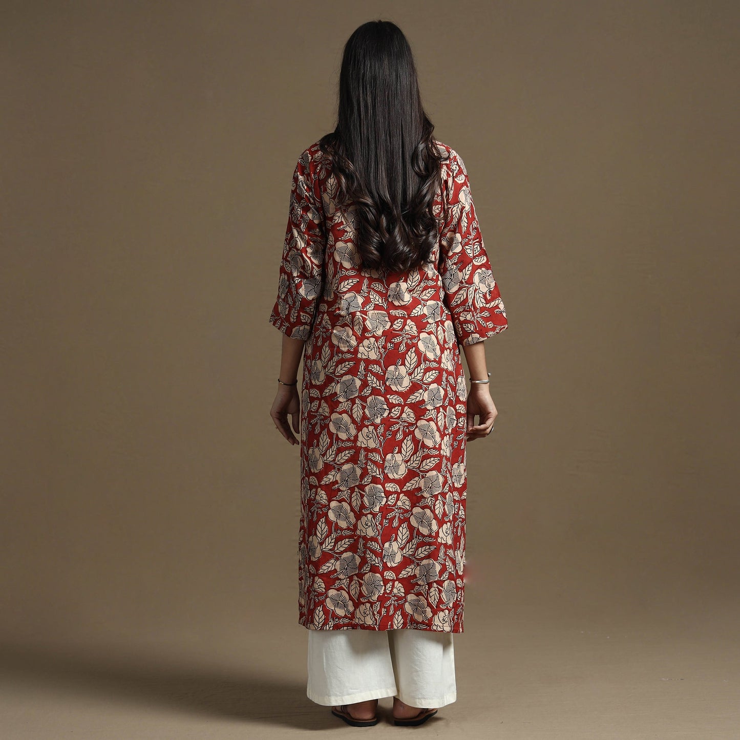 Buy Bagru Hand Block Printed Cotton Straight Kurta Online at iTokri.com