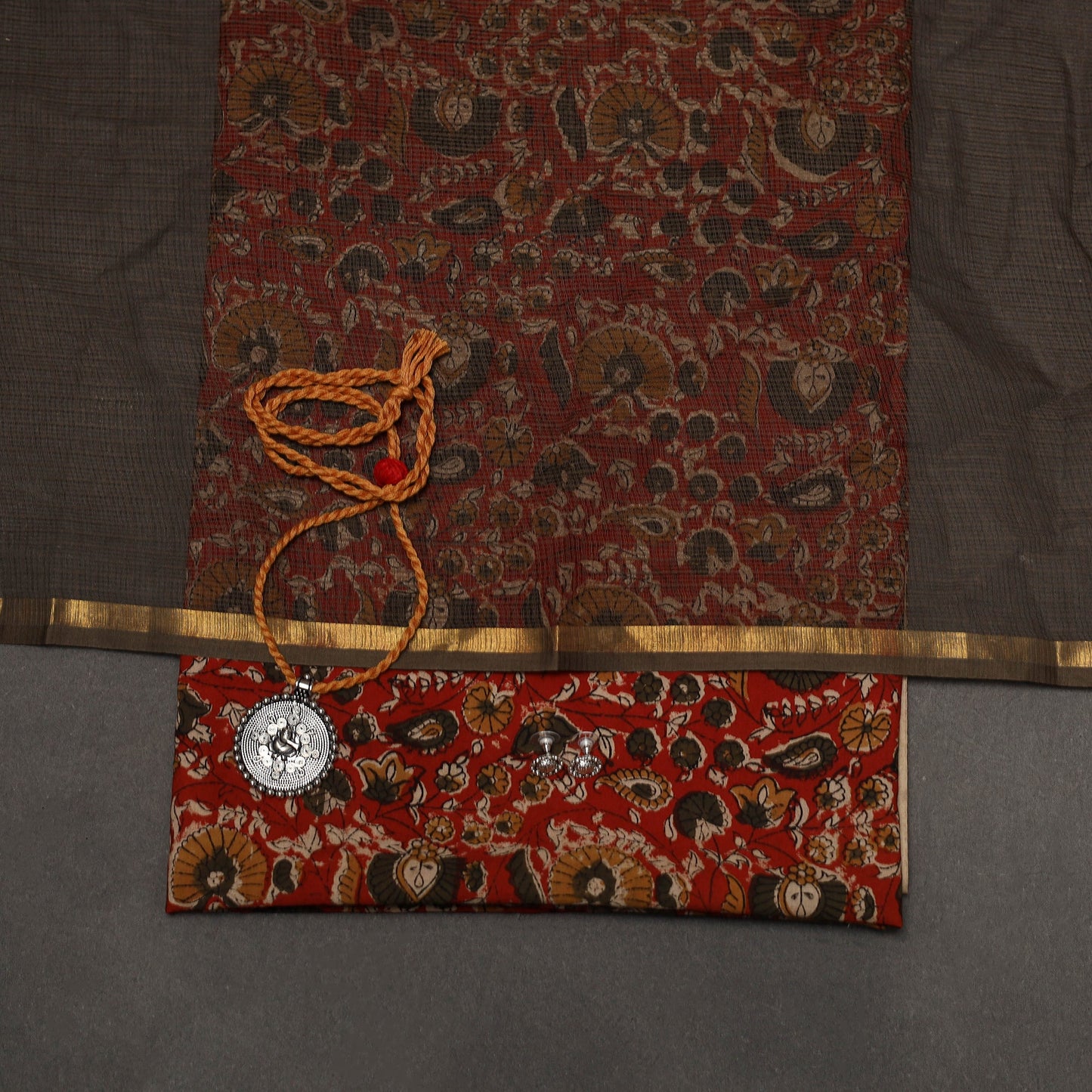 Bagru hand natural dyed cotton 2pc unstitched dress