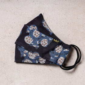 Bagru Block Printed Cotton 3 Layer Maska Snug Fit Face Cover 