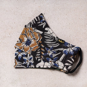  Bagru Block Printed Cotton 3 Layer Maska Snug Fit Face Cover 
