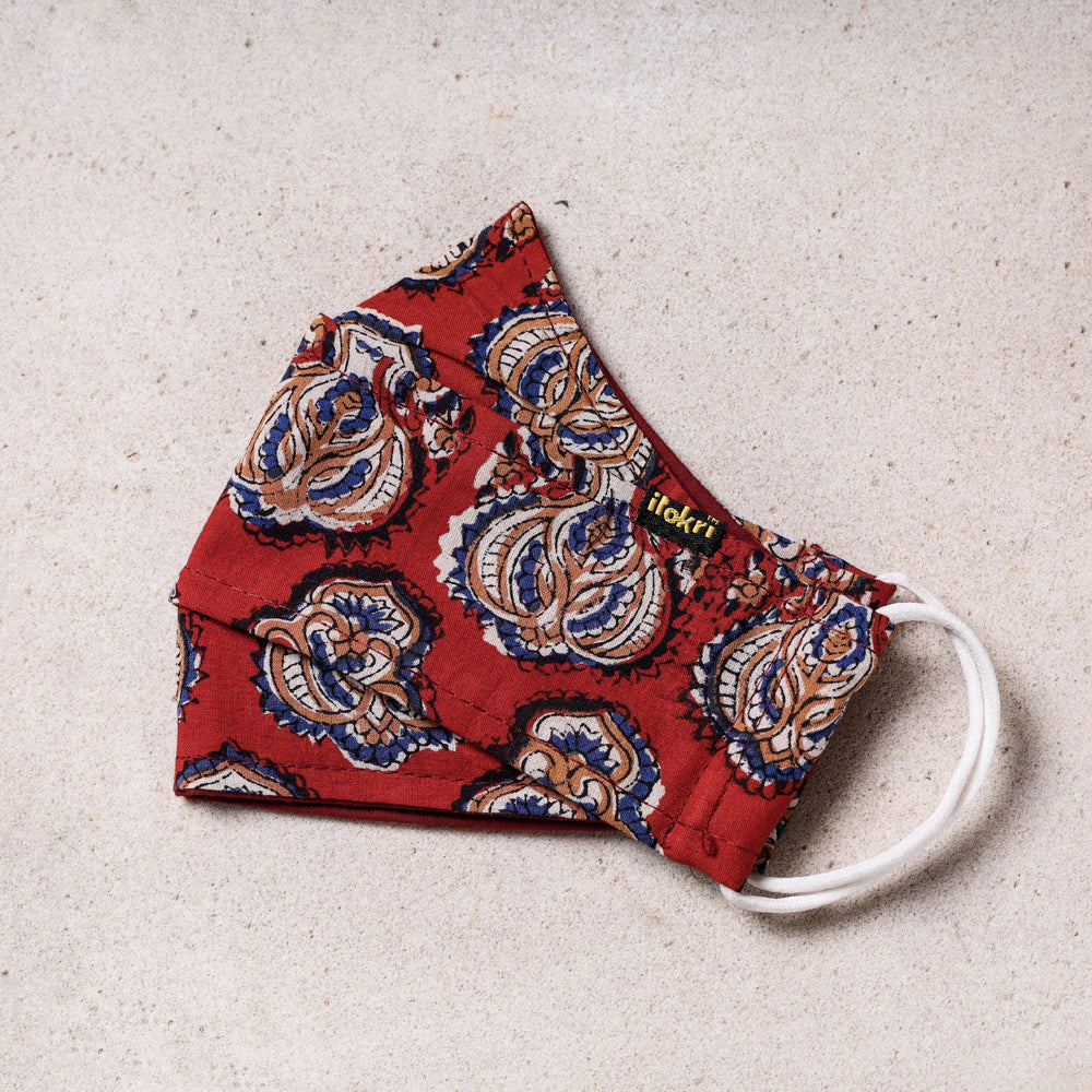  Bagru Block Printed Cotton 3 Layer Maska Snug Fit Face Cover 