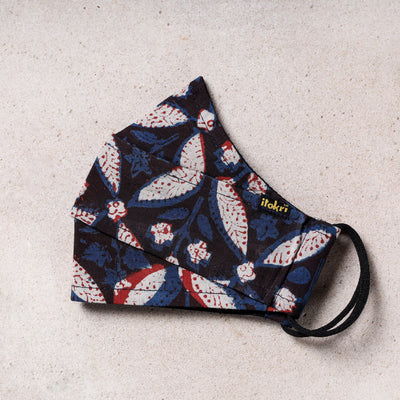  Bagru Block Printed Cotton 3 Layer Maska Snug Fit Face Cover 