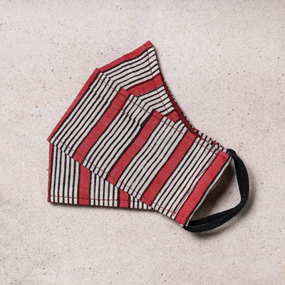  Bagru Block Printed Cotton 3 Layer Maska Snug Fit Face Cover 
