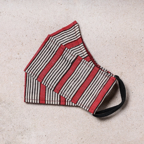 Bagru Block Printed Cotton 3 Layer Maska Snug Fit Face Cover 
