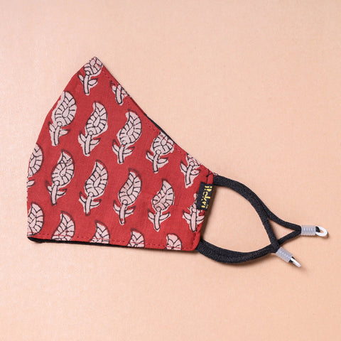  Bagru Block Printed Cotton 3 Layer Snug Fit Face Cover 