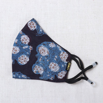 Bagru Block Printed Cotton 3 Layer Snug Fit Face Cover 