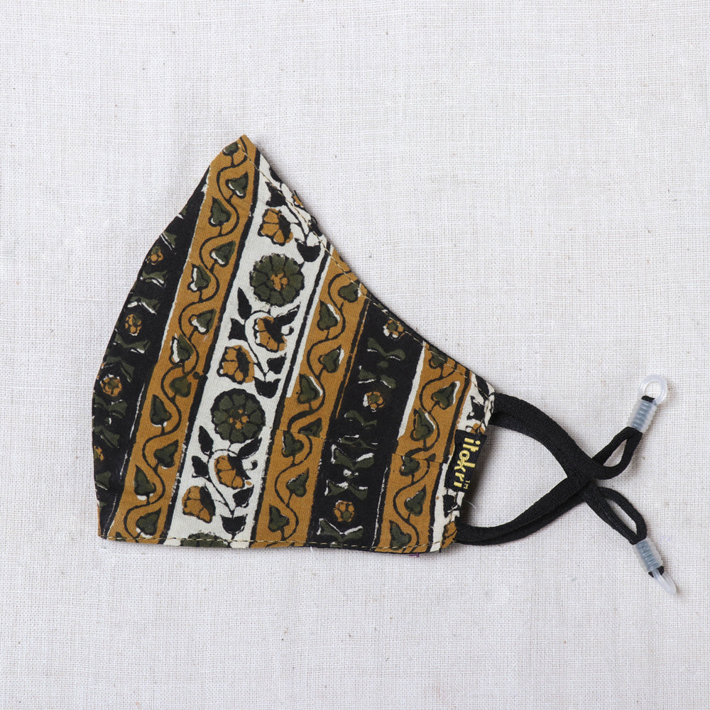  Bagru Block Printed Cotton 3 Layer Snug Fit Face Cover 