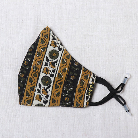  Bagru Block Printed Cotton 3 Layer Snug Fit Face Cover 