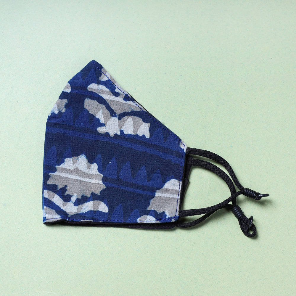  Bagru Block Printed Cotton 3 Layer Snug Fit Face Cover 