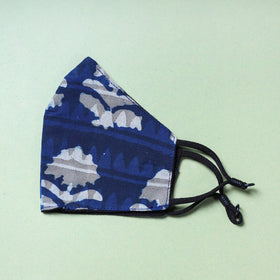  Bagru Block Printed Cotton 3 Layer Snug Fit Face Cover 