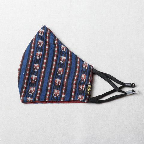  Bagru Block Printed Cotton 3 Layer Snug Fit Face Cover 