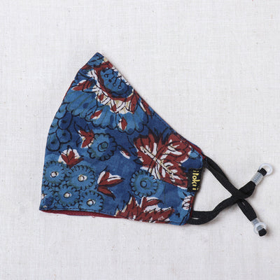  Bagru Block Printed Cotton 3 Layer Snug Fit Face Cover 