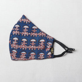  Bagru Block Printed Cotton 3 Layer Snug Fit Face Cover 