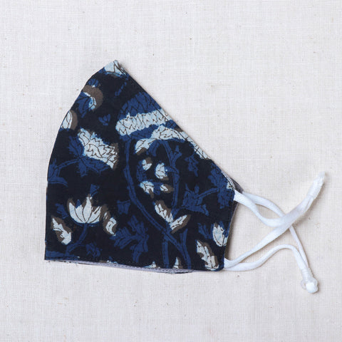  Bagru Block Printed Cotton 3 Layer Snug Fit Face Cover 
