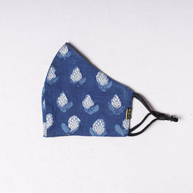  Bagru Block Printed Cotton 3 Layer Snug Fit Face Cover 
