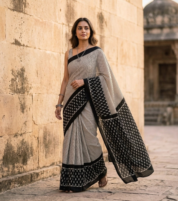 Bagru Print Sarees