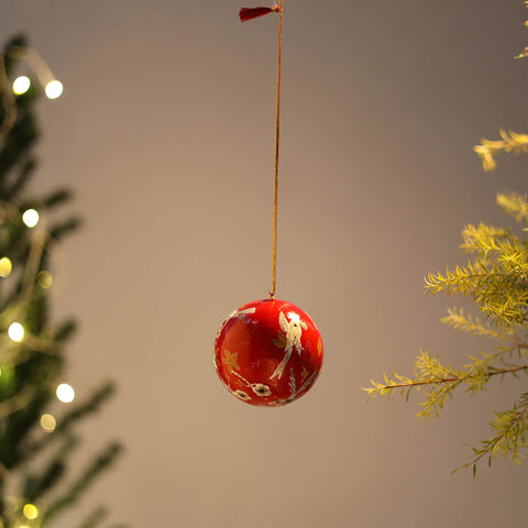 Ball - kashmir handpainted christmas ornament 02