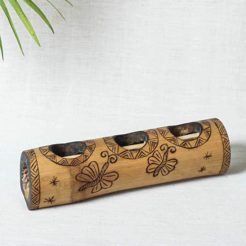  Bamboo Candle Holder - 3 Candle 