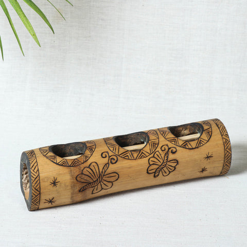  Bamboo Candle Holder - 3 Candle 