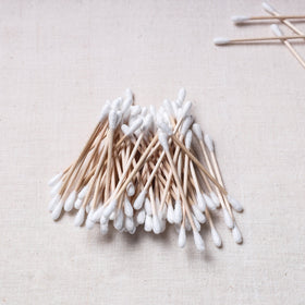  Bamboo Wood Cotton Earbuds 